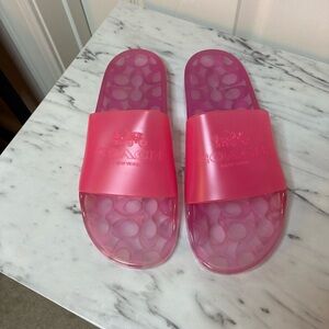 Coach Fuchsia Slide Sandals
